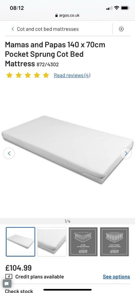 140 x 70 mattress argos